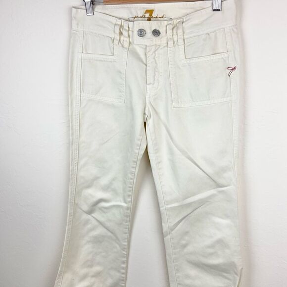 7 For All Mankind High-Rise Dojo Wide Leg Pant - Ivory - Picture 2 of 8